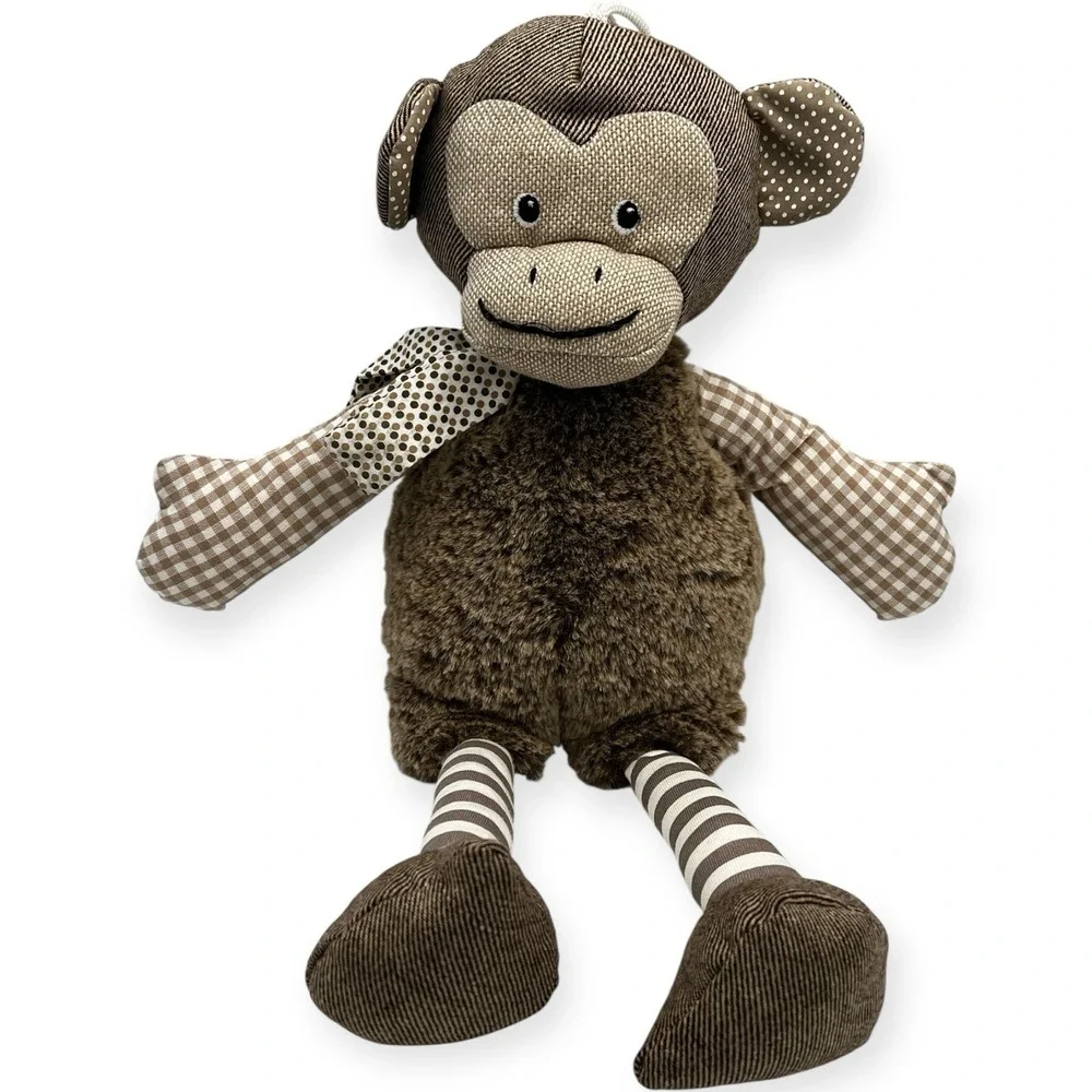 BabyBoo Australia Monkey Plush Strip Gingham Burlap Fuzz‎ Mixed Media